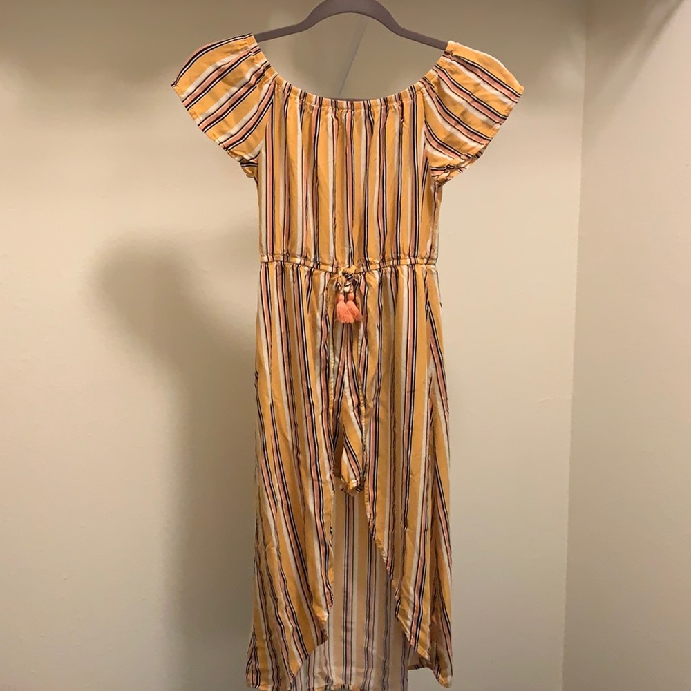 Art Class Split front and shorts striped romper